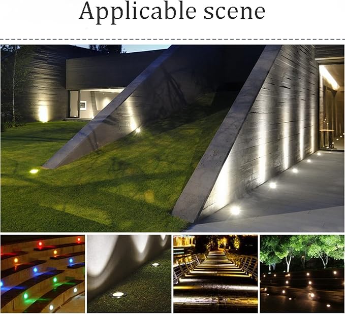 Low Voltage Well Light Outdoor Recessed Ground Lights IP66 Waterproof AC12/24V Embedded Round Spotlight for Pathway Patio Yard Landscape Light