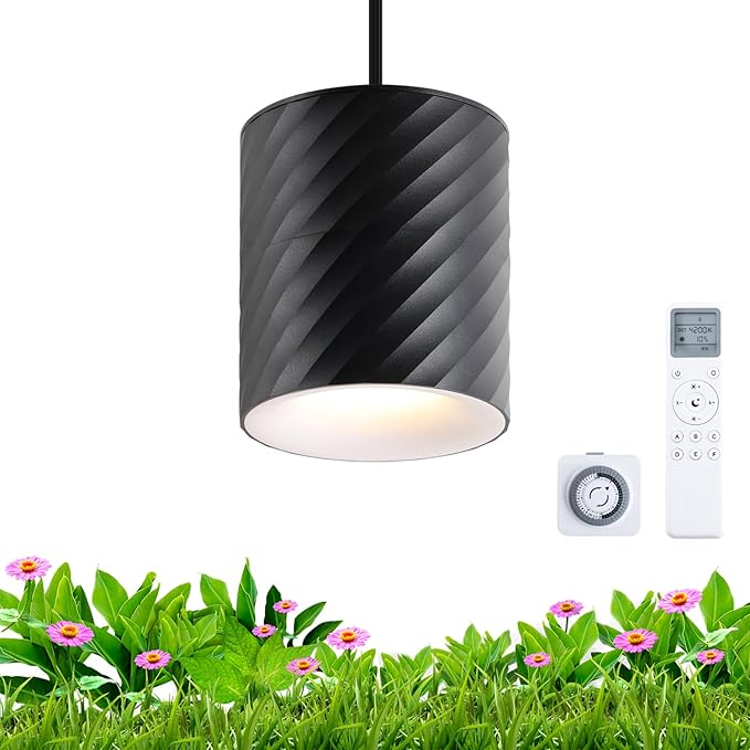 Hanging Indoor Plant Growth lamp 25W Full Spectrum Adjustable Angle Plant lamp Suitable for Indoor Foliage Plant Auxiliary Lighting Meat Quality Flowers 2700k-6500K (Black)