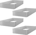 4 Pack 6x3FT Corrugated Galvanized Steel Raised Garden Bed Outdoor Metal Above Ground Garden Bed for Vegetables and Flowers Rectangle Raised Beds for Gardening
