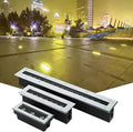 LED Landscape Lights - Outdoor Buried Lights AC 220V Rectangle Floor Lamp IP67 Waterproof Ultra-Thin Recessed Spotlight Decorative Lighting Ground Light Floor Lamp(Blue24w)