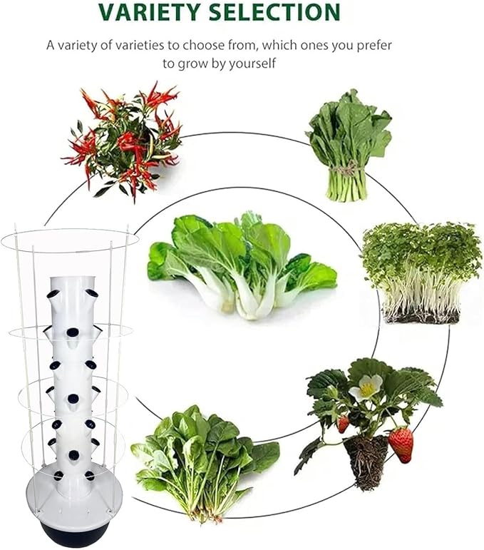 Vertical Hydroponic Garden TowerSoilless Cultivation Hydroponics Growing TowerIndoor Farming Garden PlanterAuto Water Circulatefor Home/Garden/Farm/Greenhouse green-7layers+climbingframe