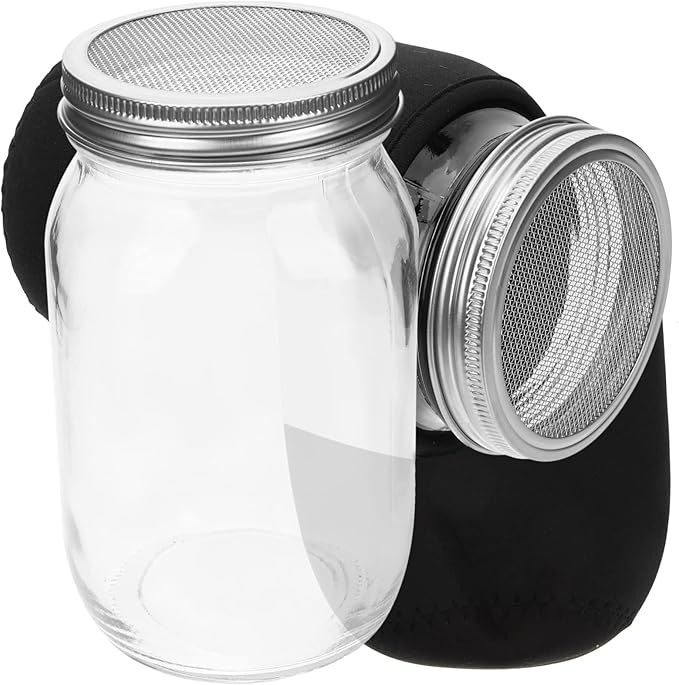 1Set Sprouting Kit with Blackout Sleeves Indoor Sprouting Jar Microgreens Includes Wide Mouth Mason Jars Mesh Lids and Blackout Sleeves for Optimal Growth