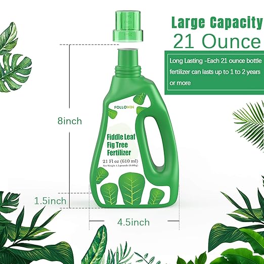 Fiddle Leaf Fig Tree Plant Food 21 ozLiquid Houseplant Fertilizer with 3-1-2 NPK Ration for Healthy RootsStems and Leaves