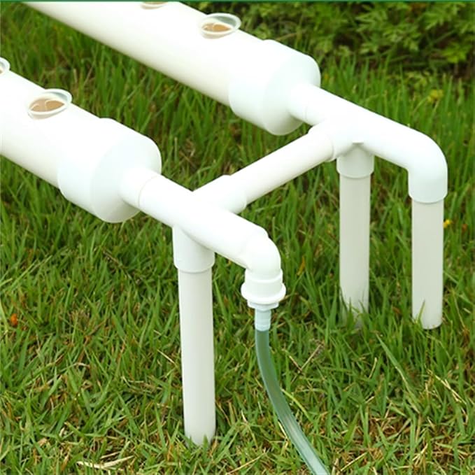 Hydroponics Growing System Kit Balcony-Type Hydroponic Vegetable Growing MachineSingle-Layer Hydroponic Planting RackPVC-Pipe Hydroponic Garden Plantingfor VegetablesFruitsHerbA