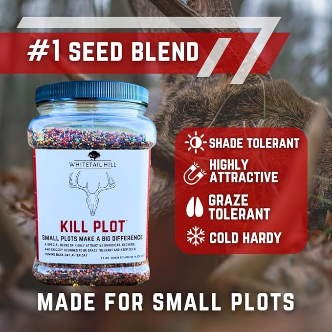 Kill Plot Food Seed Mix for Deer 1/3 Acres or 3 Acres Highly Attractive Mix of Brassicas Clovers and Chicory Made for Small Plots