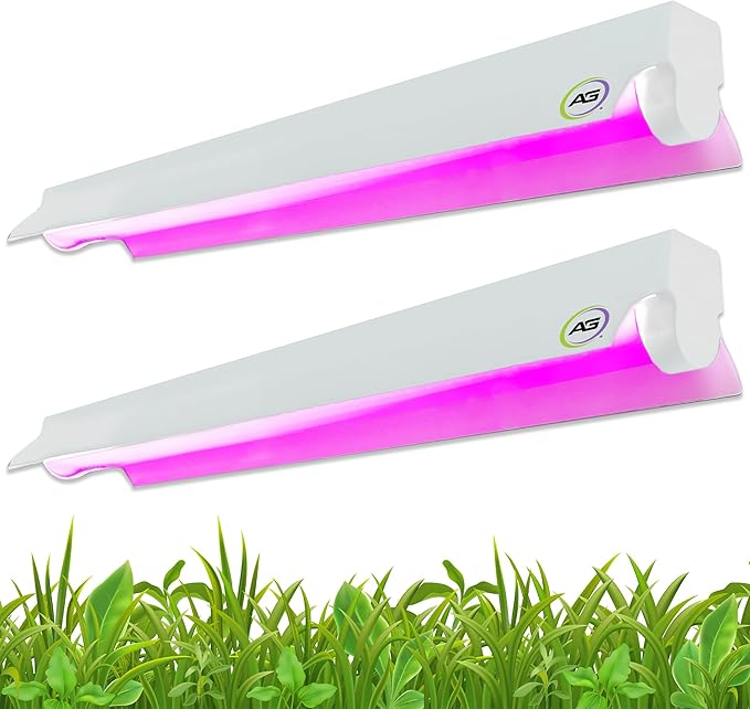 Active Grow Integrated Strip T5 2FT LED Grow Light - T5 Grow Lights for Indoor Plants Flowers Fruit Tropical Plants &amp Germination - 10W - Red Bloom Spectrum - Linkable - 120-277V - 2-Pack