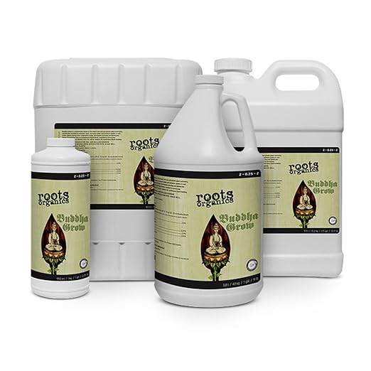 Roots Organics Buddha Grow Liquid Plant Food &amp Base Fertilizer for Vegetative Growth in Soil &amp Soilless Gardens Strong Roots &amp Lush Foliage 2.5 Gal