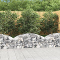 Arched Gabion Basket Silver Galvanized Iron 59.1x59.1x19.7 inch Heavy Duty Metal Retaining Wall Outdoor Landscaping Garden Border