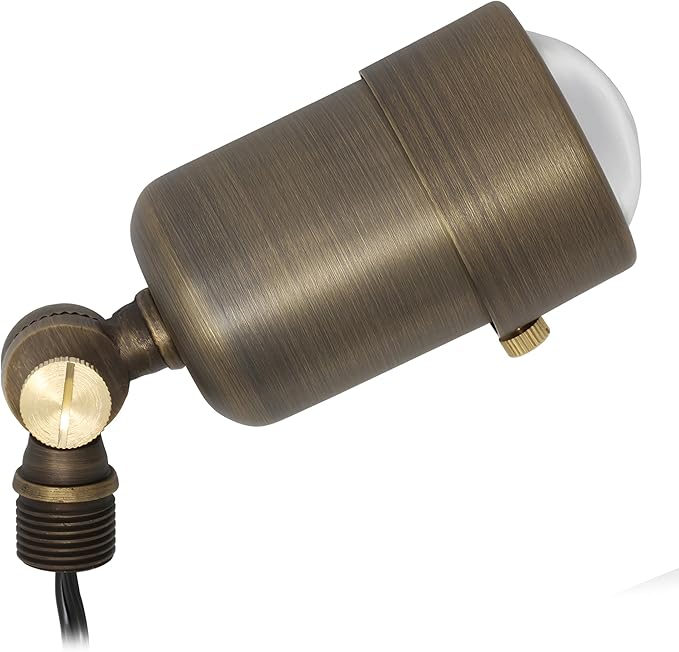 Lightkiwi S1997 Outdoor 12V Spotlight Brass Fixture for Low Voltage Landscape/Garden Lighting (Light Bulb Not Included)