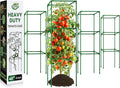 Halatool Heavy Duty Square Tomato Cages 45 Inch Large Metal Tomato Cages for Garden Adjustable Folding Tomato Trellis for Climbing Vegetables Flowers Fruits 4 Pack