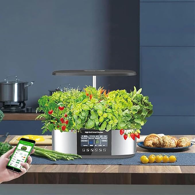 21 Pods Automatic Smart Hydroponic Culture System Add Water and Nutrients with 4.8 -Inch LCD Viewing Garden Germination Kit