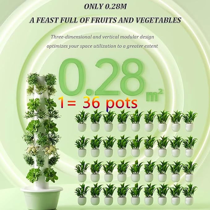 Tower Garden Hydroponics Growing SystemHydroponics Growing Tower20-36-Plant Sites Vertical Garden Planter with Hydrating Pump Adapter TimerPlanting Cotton9th Floor