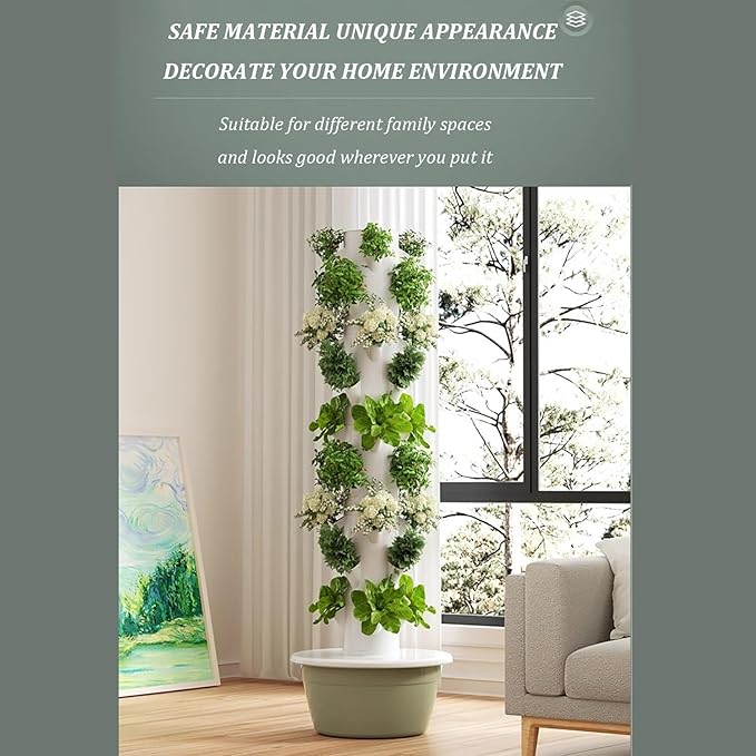 Hydroponics Growing Systemhydroponics Growing TowerTower Garden Hydroponics Growing Systemfor Herbs Fruits and Vegetableswith Hydrating Pump Adapter Net Pots Time
