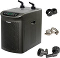 Active Aqua Hydroponic Water Chiller w/ Boost Function 0.25 HP - Adjustable Cooling System for 40-92 Gallon Reservoirs Pure Titanium Evaporator Cooler for Aquaponics Cold Plunge Baths &amp Aquariu