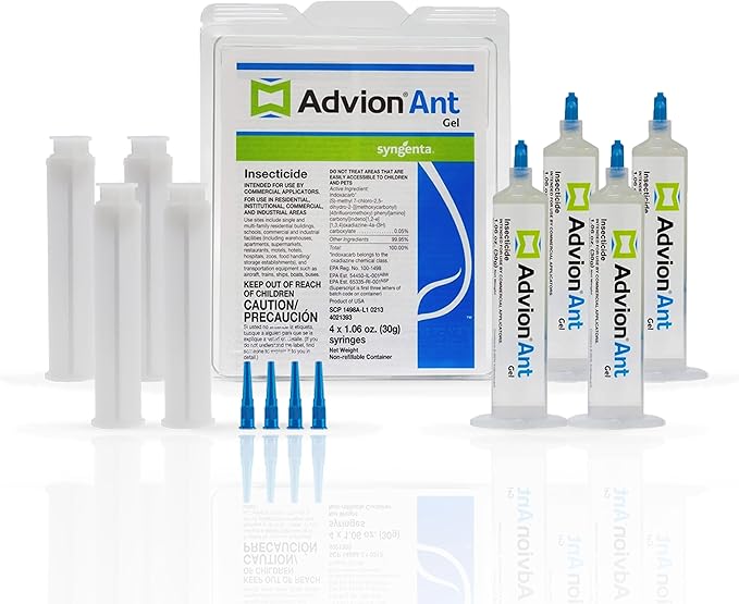 Advion Ant Gel Bait 4 Tubes x 30-Grams 4 Plungers and 4 Tips Effective Bait Formulated with 0.05% Indoxacarb Indoor and Outdoor Use Killer Gel for Control of Most Major Ant Species