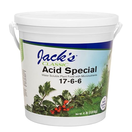 Jack's Classic 17-6-6 Acid Special Water-Soluble Fertilizer with Micronutrients to Promote Vegetative Growth and Blooms in Acid Loving Plants 4lbs