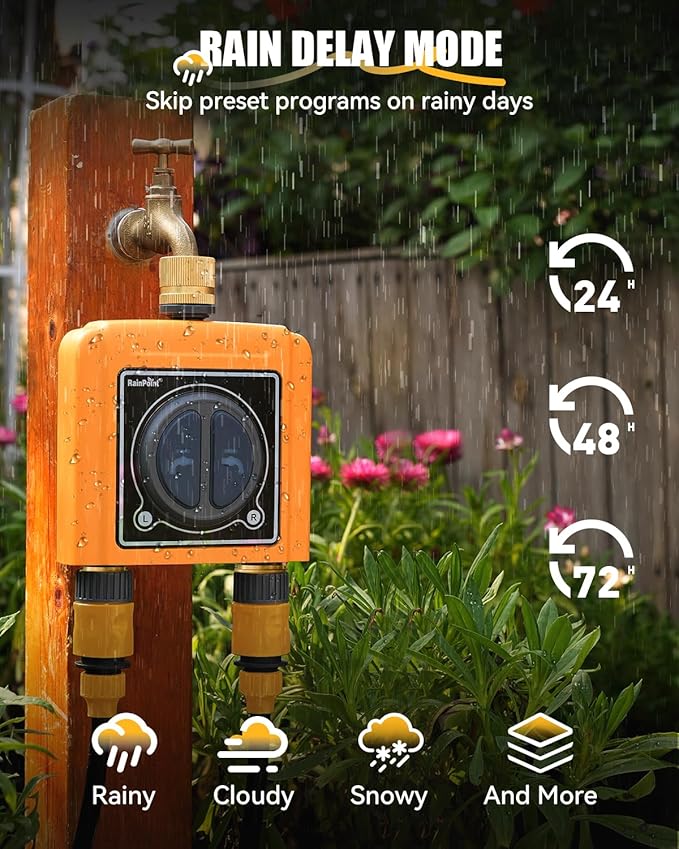 RAINPOINT WiFi Water Timer Brass Inlet &amp OutletNo WiFi Hub 2.4Ghz WiFi Compatible TWG004WRF Hub (Lot &gt202108)