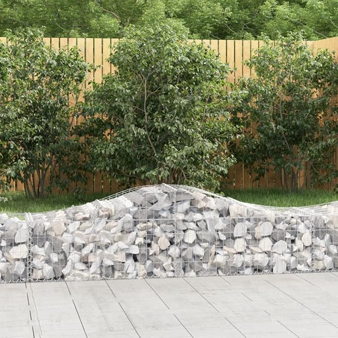 4-Pack Large Galvanized Iron Gabion Basket Set 78.7 x 78.7 x 19.7 Inches Silver Raised Garden Wall Planter Outdoor Landscaping Barrier for Backyard Patio Garden Bed Projects
