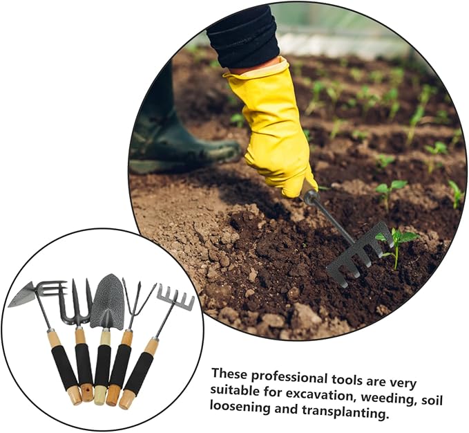 BESPORTBLE 1set Gardening Tool Ergonomic Gardening Kit Hand Shovel Rake and Spade for Planting and Transplanting Garden Tools for Outdoor Use