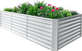 8x4x2ft Galvanized Raised Garden Bed Planting Bed Kit Galvanized Planter Raised Garden Boxes Outdoor Large Metal Raised Garden Beds for Vegetables
