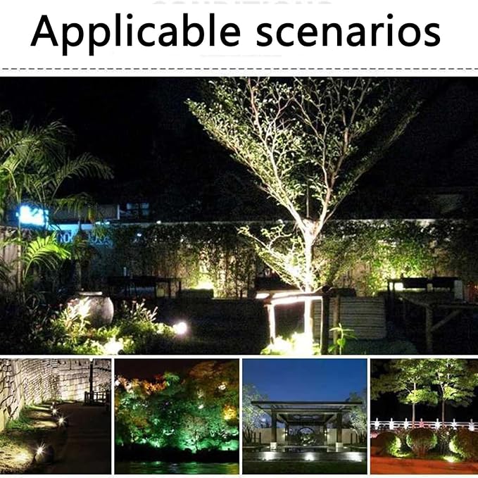 Outdoor LED Spotlight High Power COB Round Landscape Lights AC IP67 Waterproof Tree Light Landscape Lighting 180° Adjustable BracketBlue-30W()