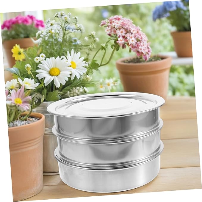 1 Set Machine Sprouting Kit for Wheat Grass Broccoli Growing Kit with Lid Stackable Growing Trays Broccoli Sprouting Kit with Lid Silver Stainless Steel