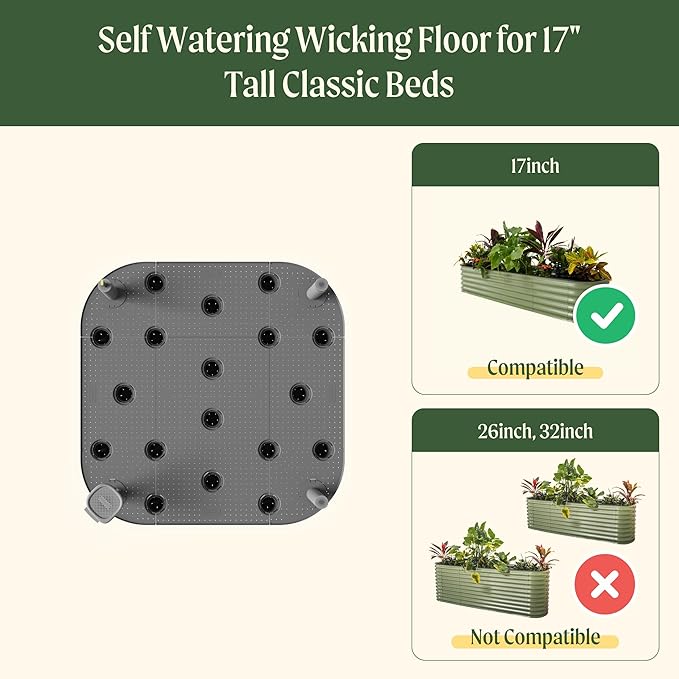 Vego garden 3.5' x 3.5' Self Watering Wicking Floor for 4 in 1 Classic and Novel Beds