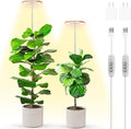 LBW Plant Grow Light72 LEDs Full Spectrum Grow Lights for Indoor PlantsBamboo Plant Lights with 4/8/12H TimerHeight AdjustableIdeal for Large Tall PlantsBamboo2 Pack