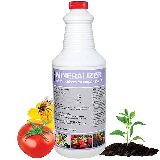 Organic Liquid Mineral Fertilizer for Plants – Fix Nutrient Deficiencies &amp Restore Soil Health – Micronutrients for Strong Growth &amp Yield – Garden Vegetables Indoor (GGO Mineralizer)