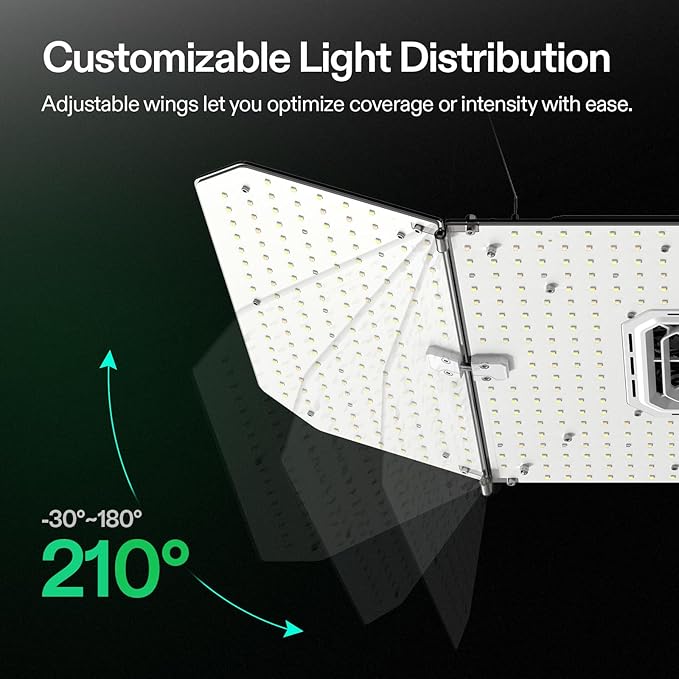VIVOSUN AeroLight Wing AW200SE LED Grow Light 200W with Integrated Circulation Fan Compatible with App Used with Growhub Controller E42A/E25 to Achieve More Functions for 2x4/3x3 Grow Tent