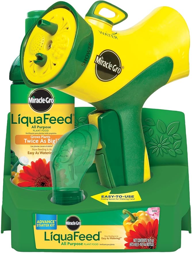 Miracle-Gro LiquaFeed All Purpose Plant Food Advance Starter Kit and Refills Bundle: One Feeder and Five Bottles