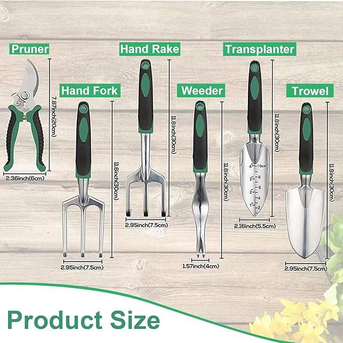 Garden Tool Set 11 Pcs Gardening Hand Tools Heavy Duty Stainless Steel Garden Supplies with Repotting Mat for Planting Kit with Gift Box Gardening Gifts for Women Men Mom