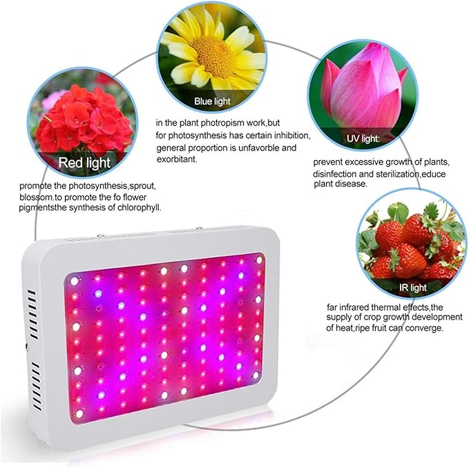 1200W LED Plant Grow Light - 3x3ft Full Spectrum Daisy Chain Plant Light with Double Switch and 3 Lighting Modes for Plants Seeding Veg &amp BloomWhite