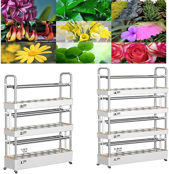 Indoor Hydroponics Growing-System/Hydroponics growing tower/Aeroponic Garden Tower/for Herbs Fruits and VegetablesClayPebbles-64holes