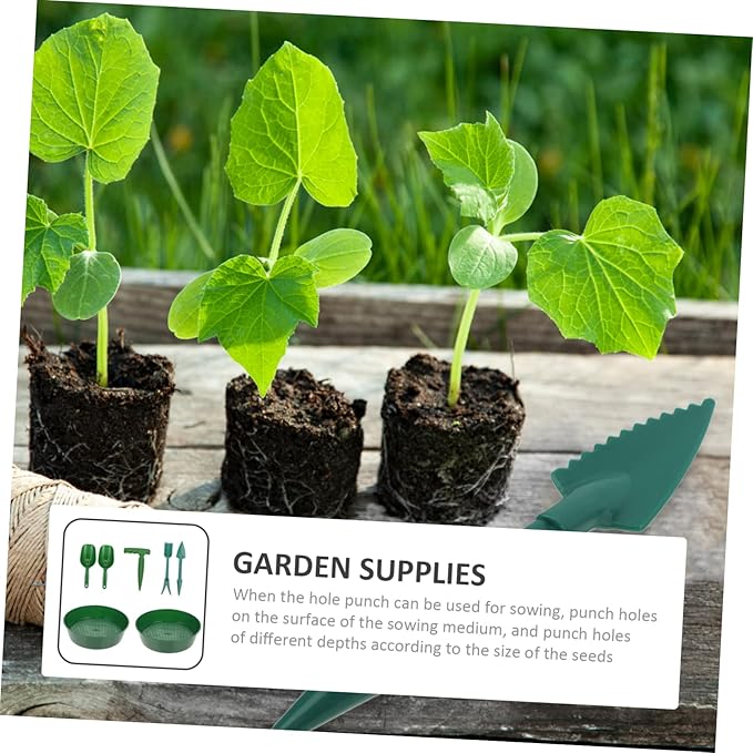 1set Garden Tool Soil Sieves Shovels and Puncher for Efficient Garden Planting and Cultivation Material for Use