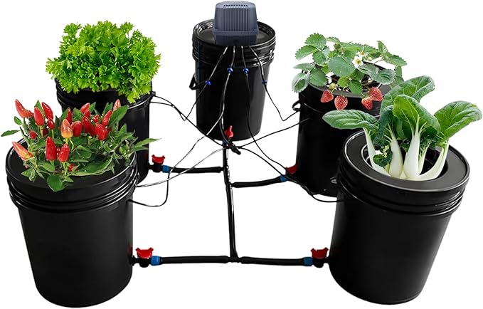 Hydroponics Growing System Kit5 Gallon Auto Watering SystemDeep Water CultureRecirculating Dripfor Indoor PlantsGrow Tents
