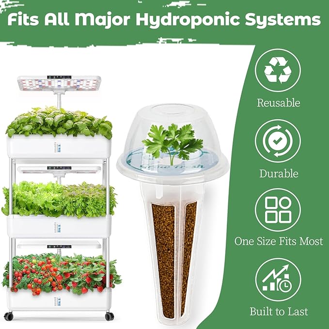 Salsa Seed Pods Kit Hydroponic - 12 Refill Grow Pods with 6-Packet Seeds of Basil Cherry Tomato Bell Pepper Cherry Radish &amp Cilantro Hydroponic Pods Compatible with All Hydroponics Growing Sys