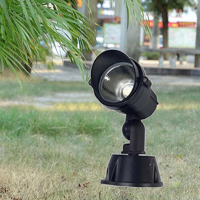 Outdoor LED Spotlight - IP65 Waterproof Lawn Projector Round Tree Floodlights 24V/220V COB Garden Courtyard Tree Lamps Landscape Villa Ground Light(B Warm White10W-AC220V)