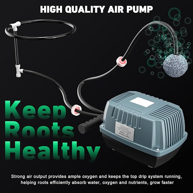4 Buckets DWC Hydroponics Growing System with Top Drip Kit 7 Gallon Deep Water Culture Bucket System with Air Pump Air Stone Air Hose Recirculating Drip Garden System