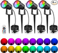 OurLeeme Lawn Flood Light Stake 2-in-1 Waterproof Outdoor Remote controlle Landscape Lighting Spotlight Wall Light for Yard Garden Driveway Pathway Pool (4 Pack)