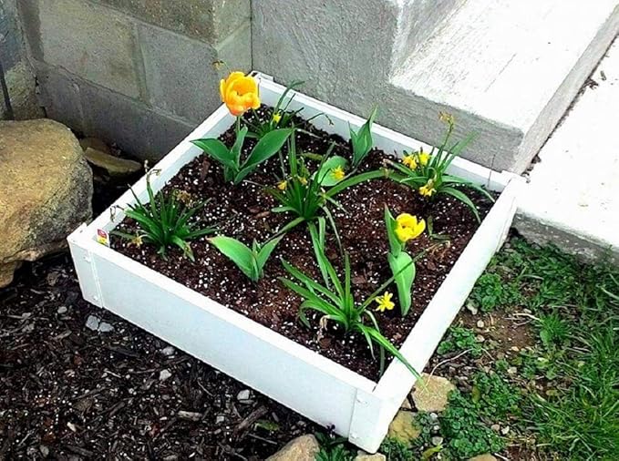 2 x 2 Stack-able White Vinyl Raised Garden Bed