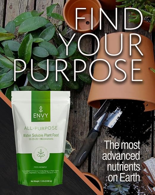 ENVY All-Purpose Plant Fertilizer 9 Pound (3X 3lb) - Makes 900 Gallons for Indoor and Outdoor Plants Pet Safe Water Soluble Made in USA