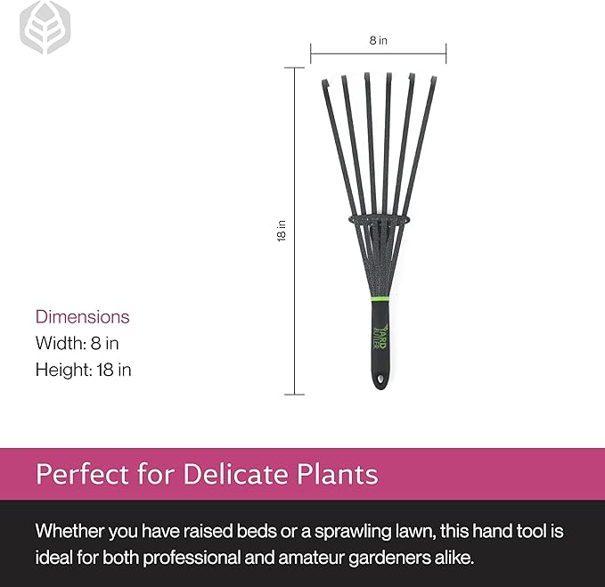 Yard Butler Terra Garden Hand Tools - Weeding Hand Tiller Tool for Efficient Gardening - Weed Remover Tool for Lawn &amp Garden Care - Durable Gardening Accessory Whisk Rake