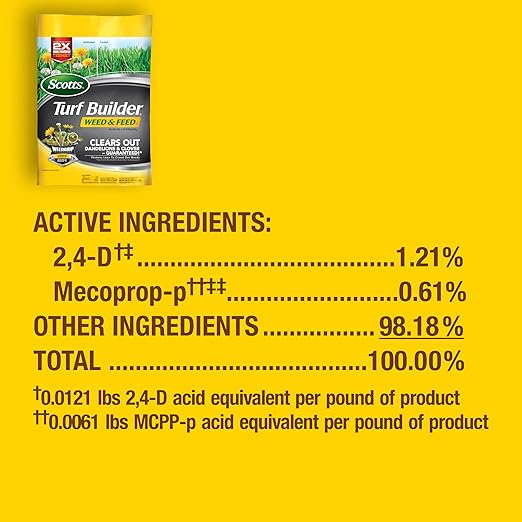 Scotts Turf Builder Weed and Feed3 - Weed Killer Plus Lawn Fertilizer Controls Dandelion and Clover Grass Fertilizer For Up To 5000 sq. ft. 14.29 lbs.