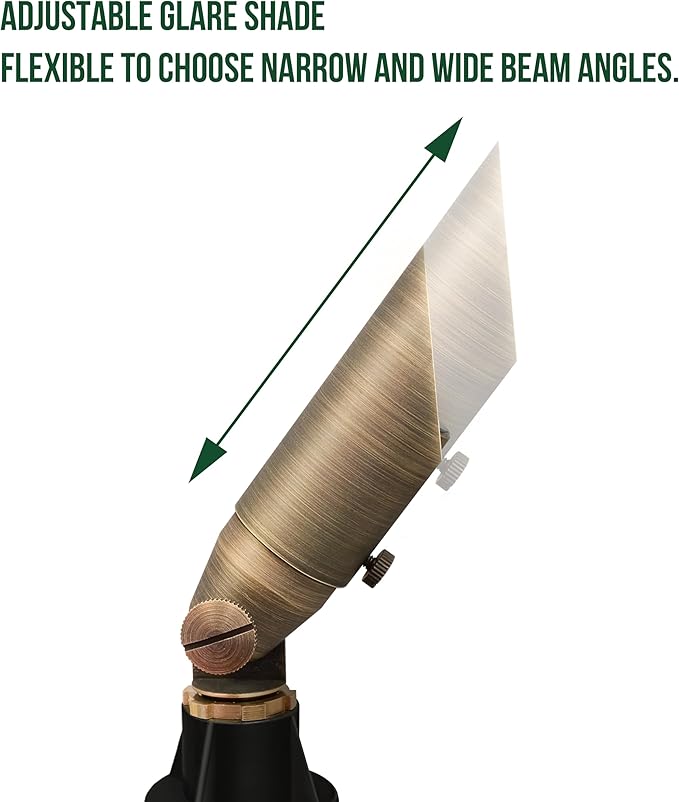 GKOLED Low Voltage Solid Brass LED Spotlight with MR8 Bulb Outdoor Waterproof Landscape Lighting Adjustable Uplights with Stake for House Garden Trees Lawn Patio Yard Fence 3W 12V 180LM 2700K
