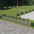 Outdoor Garden Gabion Wall Gabion Stone Basket Planter Raised Vegetable BedSteel Garden Decoration for Garden Backyard Galvanized Steel 248x11.8x19.7 -AA