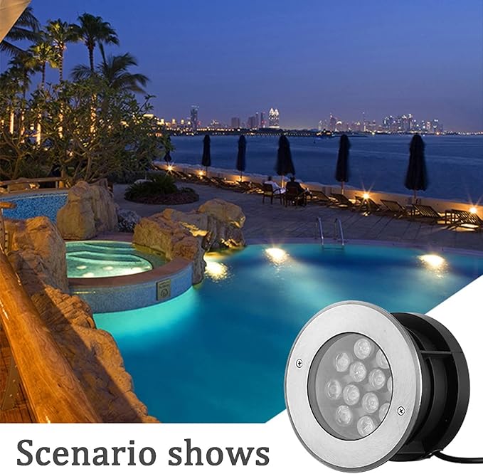 IP68 Waterproof Recessed Underground Lamp - Stainless Steel Low Voltage AC24V Outdoor Landscape Lighting for Pools Rivers and Ponds