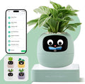 Smart Planter with App Control Self-Watering AI Plant Pot with LCD Display Interactive Desk Plant Companion for 100+ Plants Smart Indoor Planter with Pomodoro Timer80ml ReservoirCalendar-Green