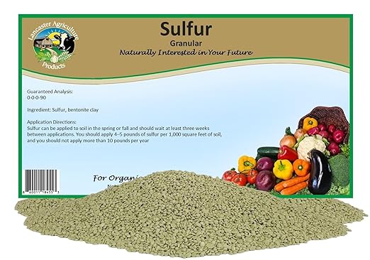 Organic Elemental Sulfur Fertilizer 90% 20 Pounds Acidic Soil Amendment Hydrangea &amp Blueberry Fertilizer Ideal for Garden Soil &amp Lawn Care - Lancaster Agricultural Products.