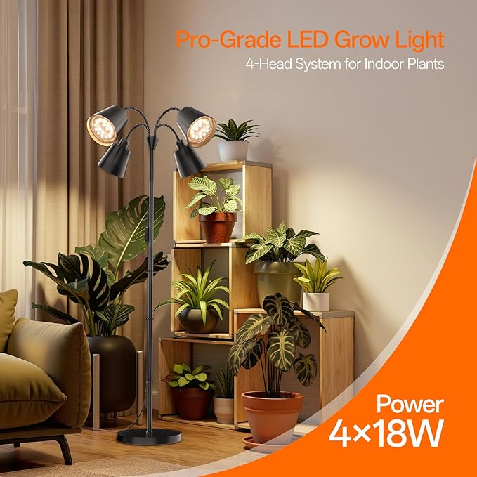 Bstrip Standing Grow Light &amp 4 Head Floor Grow Light